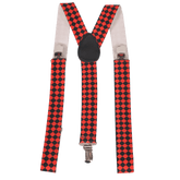 Red Checkerboard Suspenders - Wide